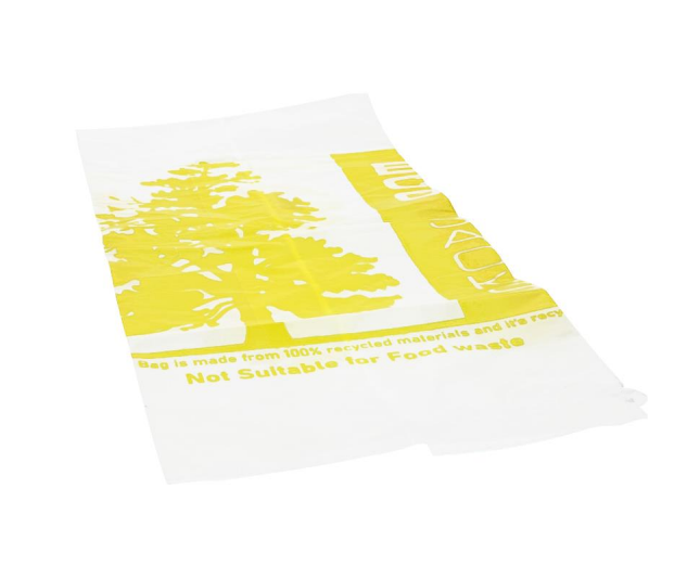 RECYCLABLE SACK CLEAR WITH YELLOW PRINT 26