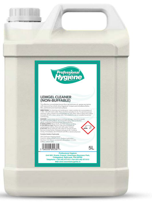 Professional Hygiene lemon gel cleaner 2x5ltr