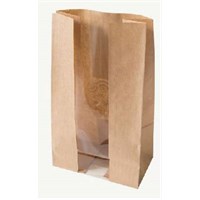 BROWN KRAFT TREAT BAG WITH WINDOW (L)150mm (W)95mm (H)250mm
